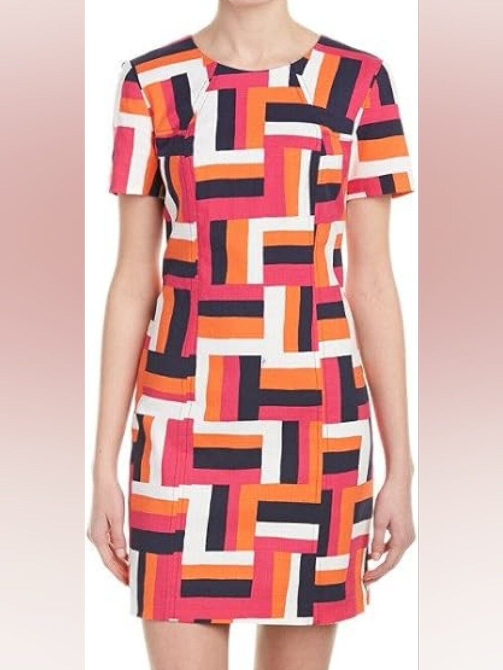 NWT Trina Turk Emilie Geometric Print Short Sleeve Shift Dress Size 0